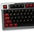 mintcaps Red Black Keycaps Set MSA Profile Doubleshot Custom Keycaps 150 Keys for Cherry MX Gateron Kailh Switches Mechanical Keyboards(Red Samurai Key caps)
