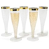 Prestee 48 Disposable Plastic Champagne Flutes with