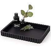 Cathyeen Concrete Decorative Tray for Coffee Table Decor, 14" Coffee Table Tray Ottoman Tray Table Centerpieces, Rectangular Modern Decorative Trays for Home Decor, Living Room, Entry, Black