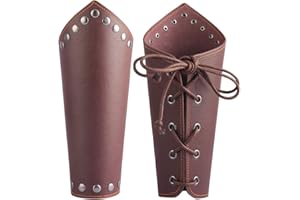 GelConnie Leather Gauntlet Wristband Viking Leather Arm Guard Medieval Armor Bracers Leather Armband Wrist Guards Cosplay