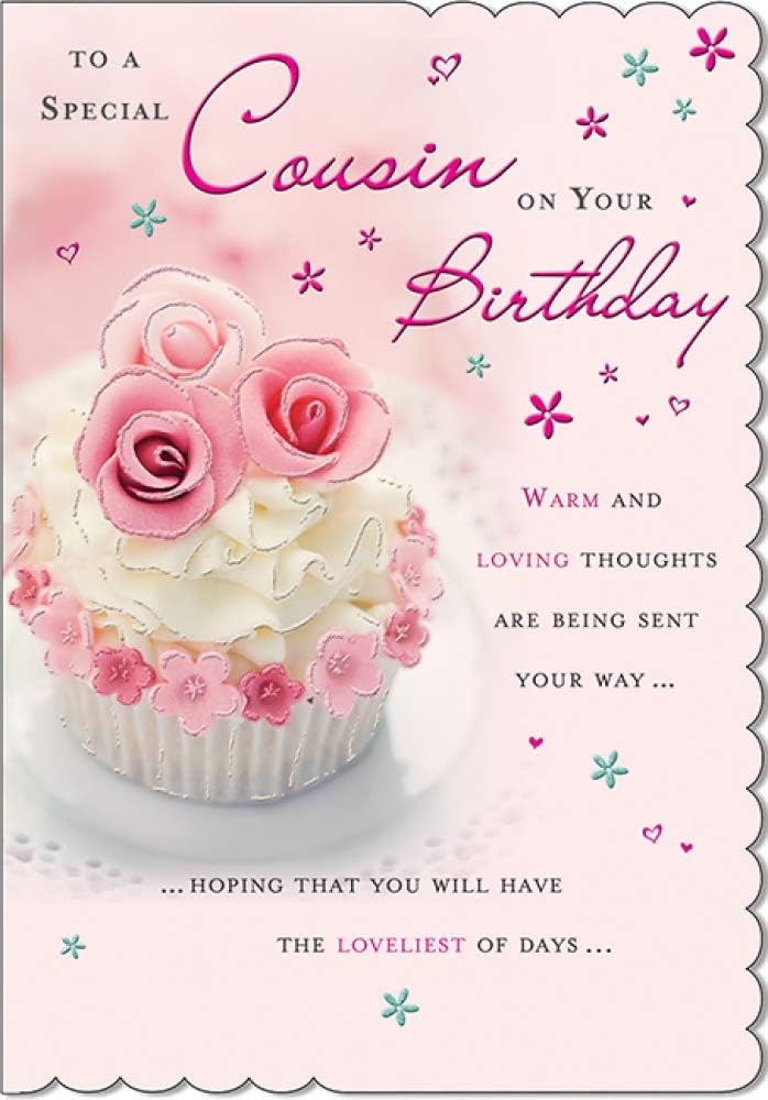 Piccadilly Greetings Traditional Birthday Card Cousin F - 7 x 5 inches, Beige