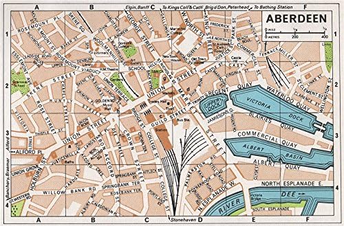 Amazon Com Aberdeen Vintage Town City Map Plan Scotland 1967