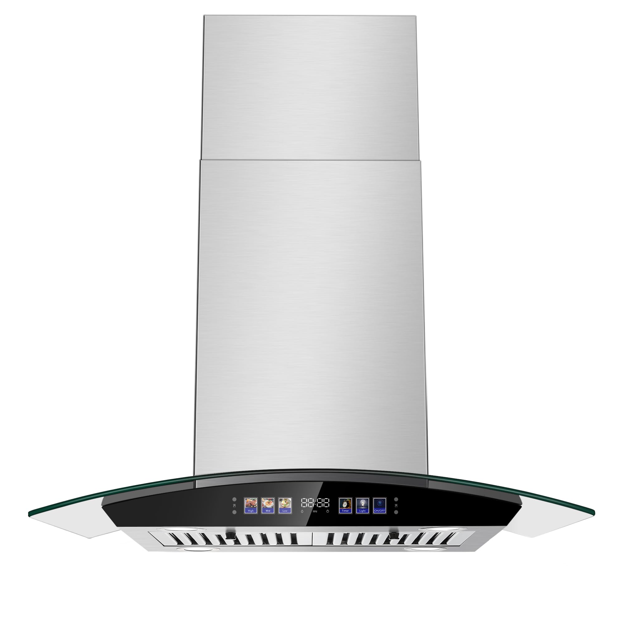 Photo 1 of ***PARTS ONLY***Tieasy Island Range Hood 30 Inch 700 CFM Ceiling Mount Kitchen Vent Hood Tempered Glass with Color Gesture Sensing & Touch Control, 3 Speed Fan, 4 LED Lights, Permanent Filters