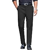 COOFANDY Mens Classic Casual Dress Pants Expandable Waist Suit Pant Slim Fit Flat Front Slacks