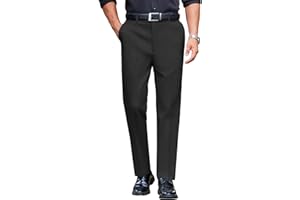 COOFANDY Mens Classic Casual Dress Pants Expandable Waist Suit Pant Slim Fit Flat Front Slacks