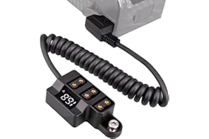 Dtap Splitter Cable, Dtap Male to 3 Port Female Splitter Power Cable with Voltage Display, 8A D Tap Hub Voltmeter for V Mount