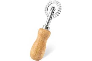 Qancekoo Fluted Pastry Wheel Cutter, Sturdy Pasta Cutter Wheel Ravioli Crimper Edge Cutter Wheel for Home and Kitchen - 1.5 I