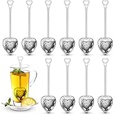 10 Pcs Heart Tea Infuser for Loose Leaf Tea Steeper – Rust-Resistant Stainless Steel Strainers with Secure Clasp, Easy Brewin