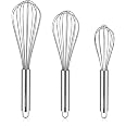NileHome 3-Pack Stainless Steel Whisk Set, Kitchen Utensils for Cooking