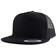 Trendy Apparel Shop Flexfit Oversize XXL Structured Blank 5 Panel Flatbill Snapback Mesh Cap