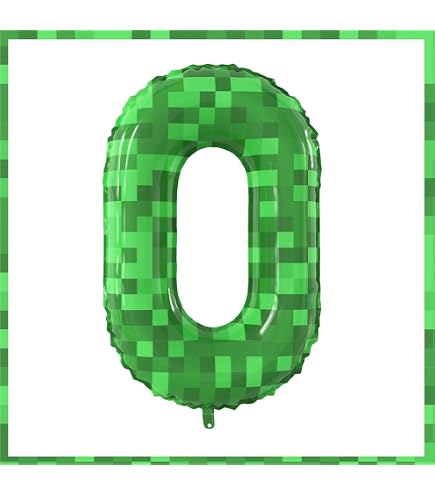 Riesige 40-Zoll Pixel-Zahlenballons 0-9 – Knallgrün – Perfekt Für Gaming-Partys & Geburtstags-Deko