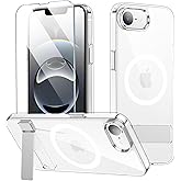 xiwxi for iPhone 16e Case/ iPhone17e Case with Kickstand,[Compatible with Magsafe][1*Screen Protector],Military-Grade Protection & Anti-Yellowing,Magnetic Phone Case for iPhone 16e/17e,Clear