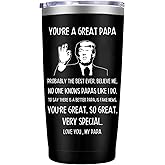 MFGNEH Papa Gifts from Daughter Son,Fathers Day Gift,Christmas Birthday Gifts for Papa,Thanksgiving Gift for Dad Grandpa from Grandchildren,20oz Black Stainless Steel Tumbler Cup