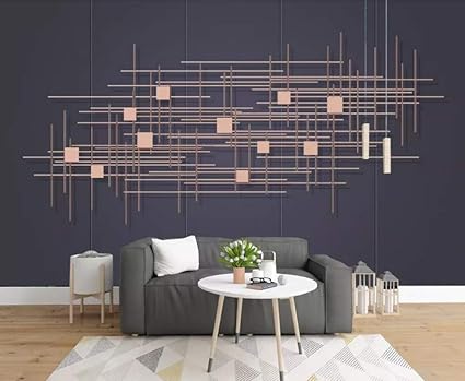Carta Da Parati 3d Fotomurali Murale Quadrato Di Metallo