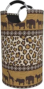 Ahdyr 82L Canasta de lavandería Grande Leopardo Africano Giraffee