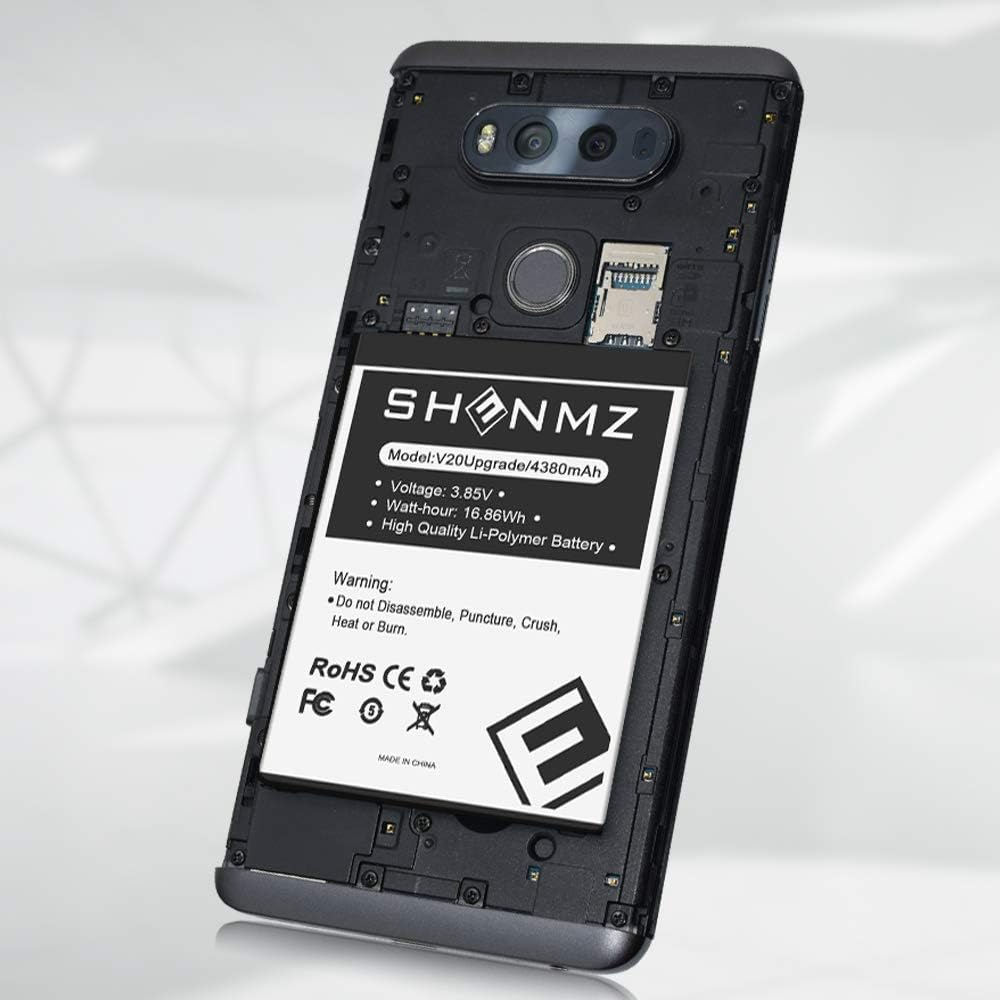 LG V20 Battery, SHENMZ [4380mAh] Upgraded Replacement Battery for LG BL-44E1F, LG V20 Extended Battery for LG H910 H918 V995 LS997 Phone /V20 BL-44E1F | LG V20 Spare Battery [18 Months Warranty]: Home Audio & Theater