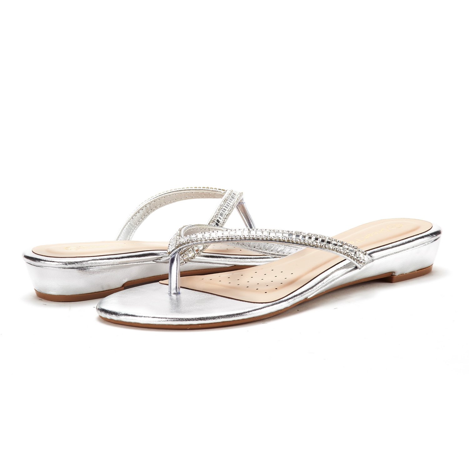 DREAM PAIRS Women's Fashion Rhinestones Design Slides Sandals - Image 3