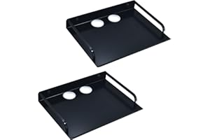 HNVNER Floating Shelves Under The TV for AV Device, Metal Projector Wall Mount Shelf, Media Wall Bracket for Router, Modem, Cable Box, DVD Player, Gaming and TV Console (2PCS, 12" x 10")