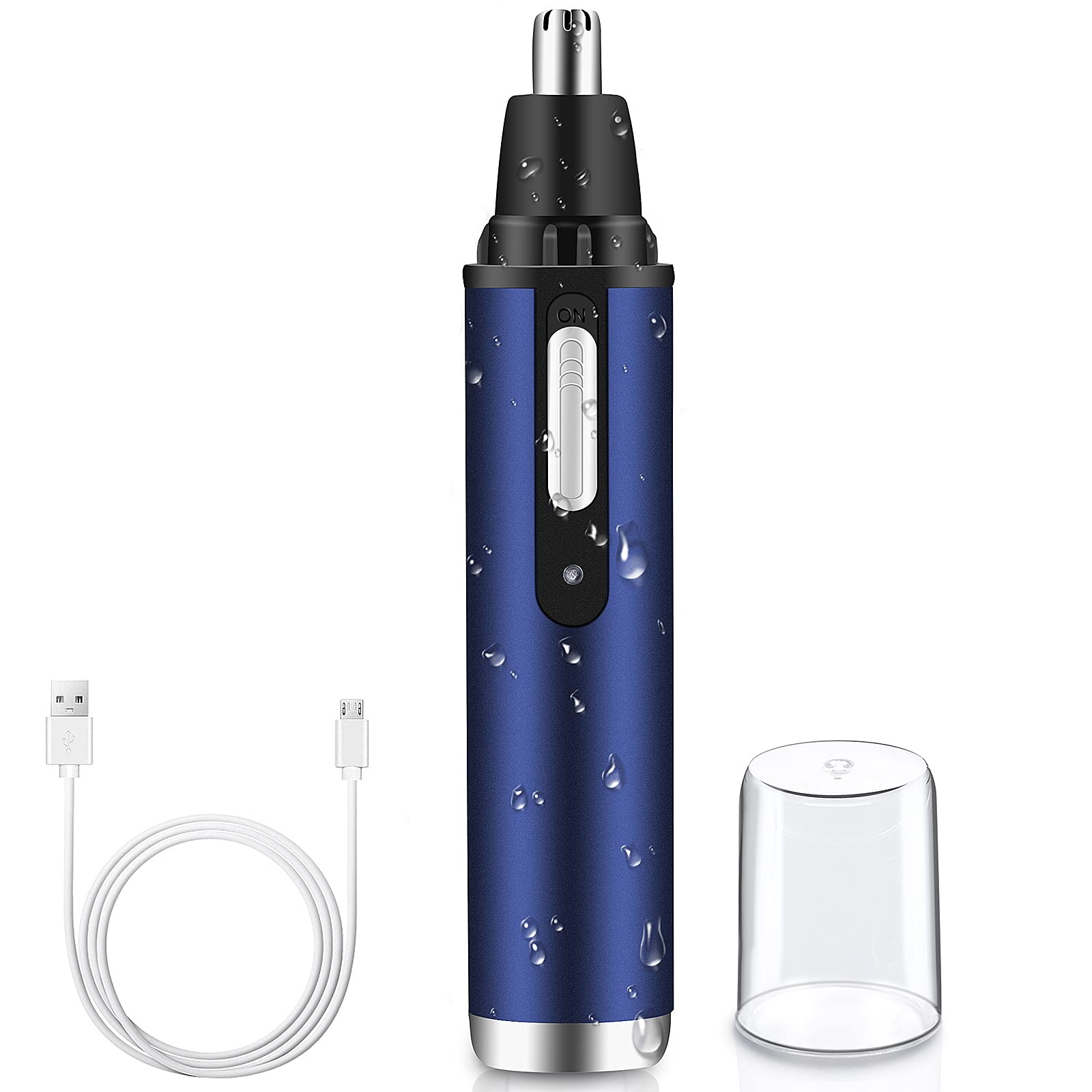 Ear and Nose Hair Trimmer for Men and Women,Professional Painless USB Rechargeable Eyebrow and Facial Hair Clipper with Waterproof Head Double-Edge Stainless Steel Blade for Easy Cleaning