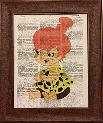 Ready Prints Pebbles Flintstone Cartoon Children's Dictionary Book Page Artwork Print Picture Poster Home Office Bedroom Kitchen Wall Decor - unframed
