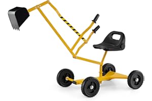 Costzon Sand Digger, Outdoor Heavy Duty Metal Excavator with 360° Swivel Seat and 4 Wheels for Beach Garden Sandbox Digging S