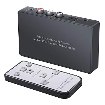AUTOUTLET DAC-Konverter mit Fernbedienung, Audio Konverter Digitaler koaxialer Audioadapter Digital zu Analog Audiowandler De