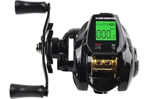 Digital Bite Alarm Baitcasting Reel with Line Counter 7.2:1 High Gear Ratio Brake Rechargeable Fishing Reel Depth Positioning