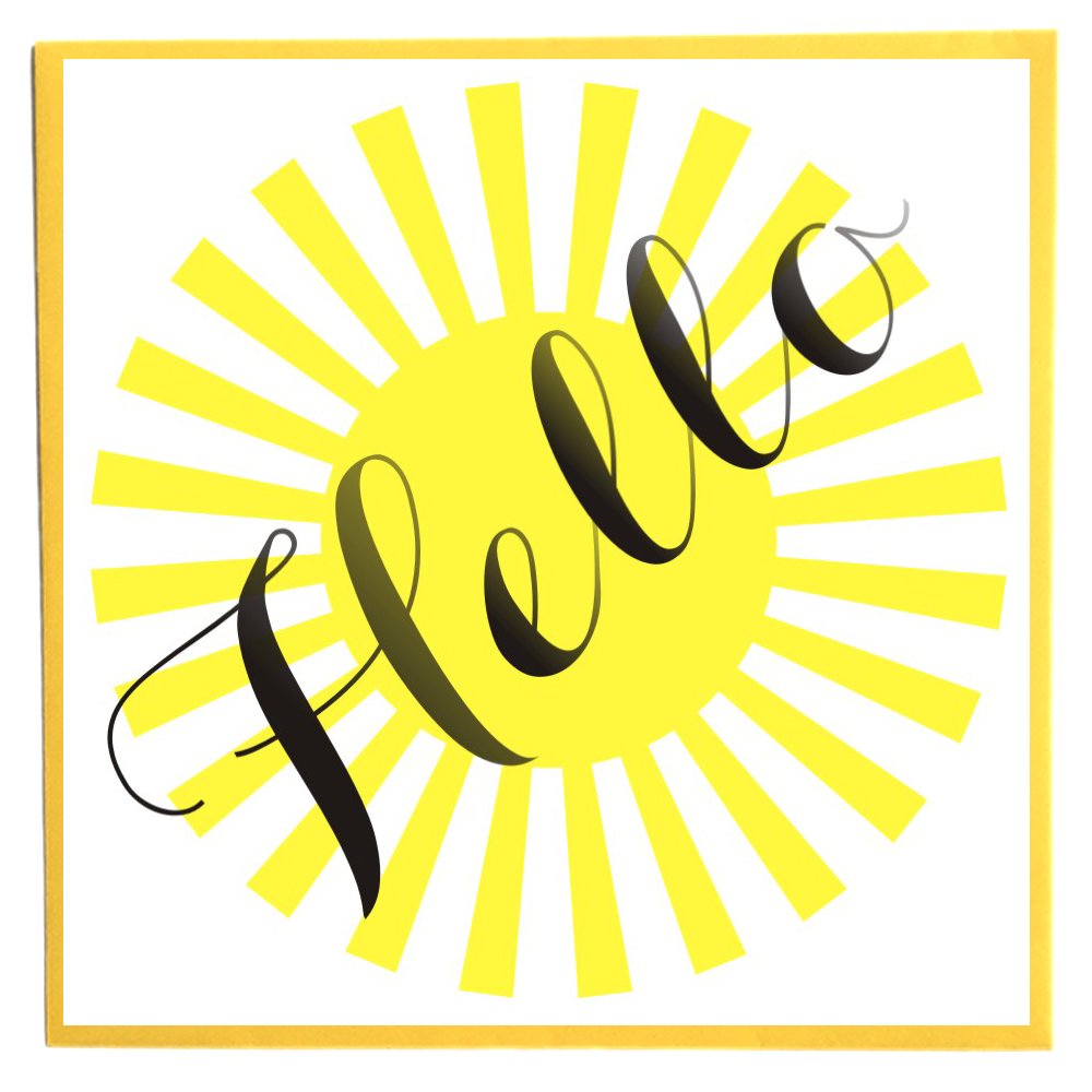 Claire Giles Greeting Cards, General Card, "Hello Sunshine" Open Greeting Card, Birthday, Thank You, Congratulations, Good Luck