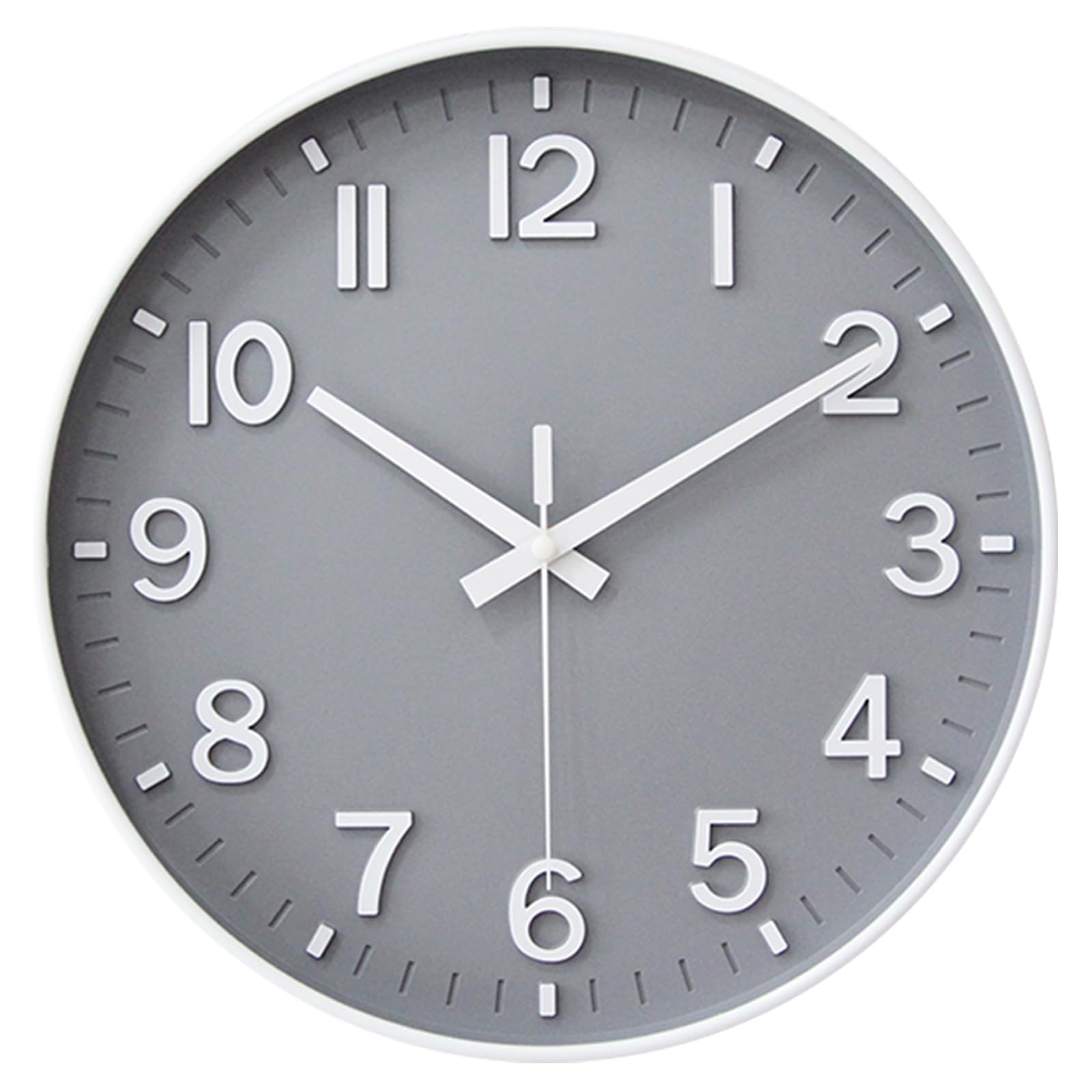 Photo 1 of HZDHCLH Wall Clocks Battery Operated,Wall Clock Gray,8 inch Wall Clock Silent Non Ticking Modern 3D Numbers for Kitchen Bedroom Living Room Office Classroom Decor