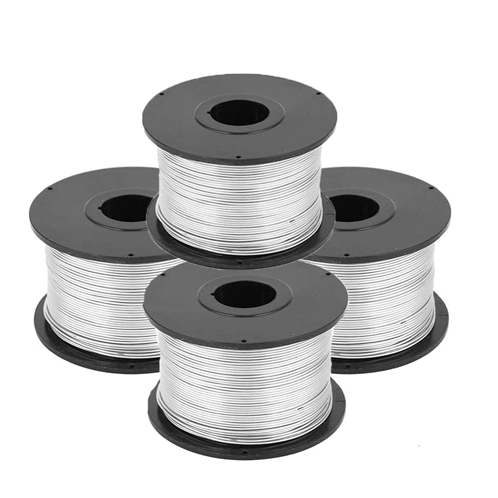 4Pcs Rebar Tie Wire Coil, 110m x 0.8mm Low-Carbon Steel Rebar Tie Tool Roll for Automatic Tying Machine and Garden Supplies