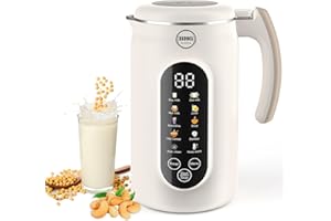 BUAIAHUG BHG 45oz Nut Milk Maker, Automatic Soy Milk Maker Machine with 14-Blade Grinder, 11 Functions & LED Touch Screen, Plant-Based Milk Machine for Almond,Oat & Soy, 18H Timer, Keep Warm & Self-Cleaning