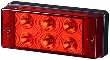 1 X 6 Smd Led Rot Hinten Nebel Licht 12v 24v Mit E Prufzeichen Nebelleuchte Schlussleuchte Auto Lkw Pkw Kfz Universal Amazon De Auto