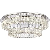 Elegant Lighting Indoor Modern Bright Home Decorative Ceiling Lighting Monroe 30 inch LED Double Flush Mount - Chrome