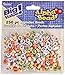 Darice Acrylic Round-Assorted Colors with Black Letters Alphabet Beads