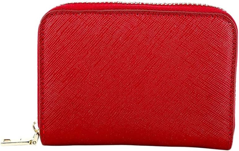 Women Credit Card Holders, Small RFID Blocking Wallets, Leather Mini Credit Debit Card Case for Ladies, Slim Purse with Stainless Steel Zipper Zipper for Men, with Gift Box & Carrying Pouch, 12 Slots