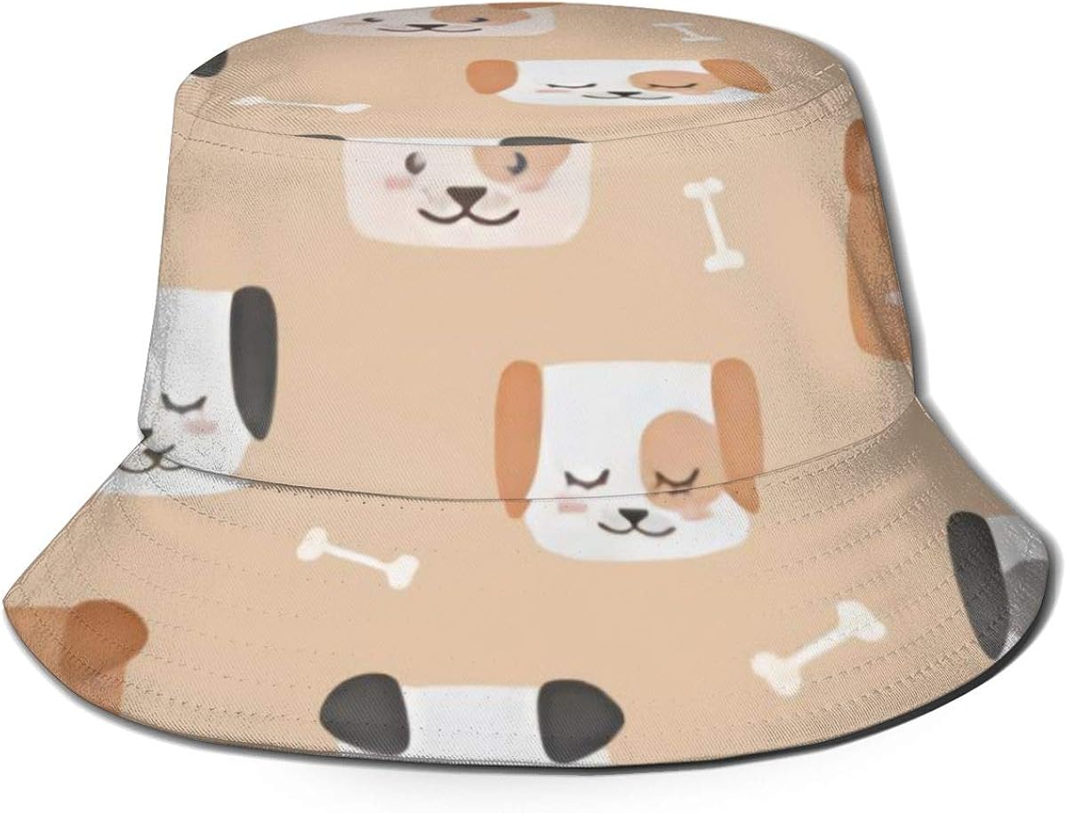 Dogs Bucket Hat Unisex Fisherman Cap Summer Outdoor Packable Reversible