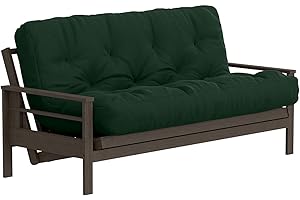 Royal Sleep Products by The Futon Factory 8 inch Foam Futon Mattress - Solid Hunter Green Cover - Full Size - CertiPUR Certified Foams - Made in USA - (Frame not Included)