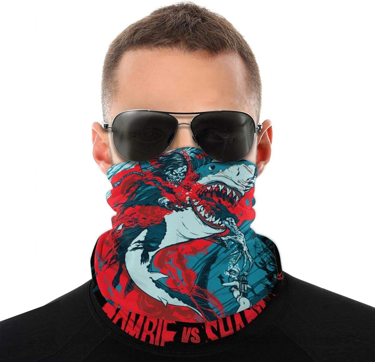 Scarf Sun UV Dust Protection For Unisex Headband Scarf Half Face Neck Gaiter Wrist Band Headwrap Neckerchief Balaclava Bonnet Bandana-Zeds Dead Vs SHARK