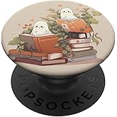 Cute Ghosts Reading Books Halloween Librarian Book Lover PopSockets Standard PopGrip