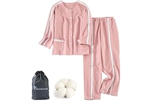 WEEOATAR Patient Clothes,Bedridden Patient Clothing,Disability Clothing with Zippers for Easy Access,Patient Pajamas Nursing Aid for Elderly,Disabled,Dialysis and Bedridden(Pink,M)