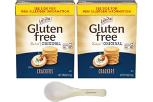 Lance Gluten Free Crackers, Baked Original Crackers 5 oz (2 Packs) - Lance Crackers (Luxenton Tradmark Spoon Included)