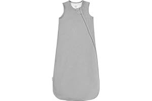 EASYFI Supersoft Rayon Made from Bamboo Sleep Sack 12-18 Months 1.0 Tog Toddler Sleep Sack Baby Wearable Blanket with 2-Way Zipper Unisex Sleeping Bag for Babies All-year-around - Gray