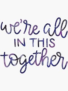 We're All in This Together High School Musical Quote Galaxy Design Sticker - Sticker Graphic -Stickers for Hydroflask Water Bottles Laptop Computer Skateboard, Waterproof Decal Stickers
