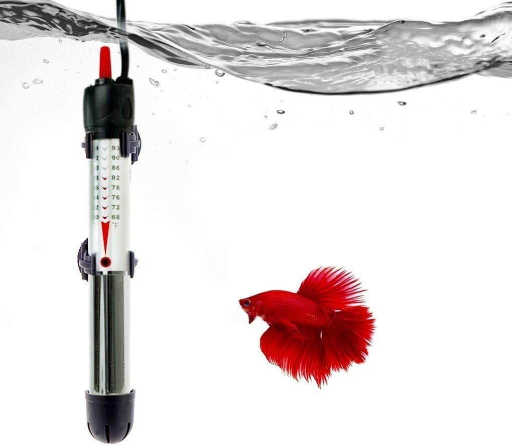 PetNewlife Betta Heater for Small (1.5 gal.) Tanks - Fully Submersible Aquarium Heater - Automatically Reaches Preset Temperature - Energy-efficient Heating Module - Suction Cups for Easy Installation