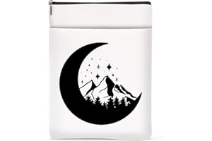 NGZS Boho Book Sleeve, Witchcraft Supplies Book Covers for Paperbacks, Witch Moon Landscape Witchy Gifts Book Pouch Book Protector, Book Lovers Gifts for Women Sister, Book Accessories Book Club Gifts
