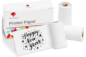 Phomemo White Self-Adhesive Thermal Sticker Paper, 50mm x 3.5m Compatible with Phomemo T02/M832/M02/M02S/M04S Thermal Printer