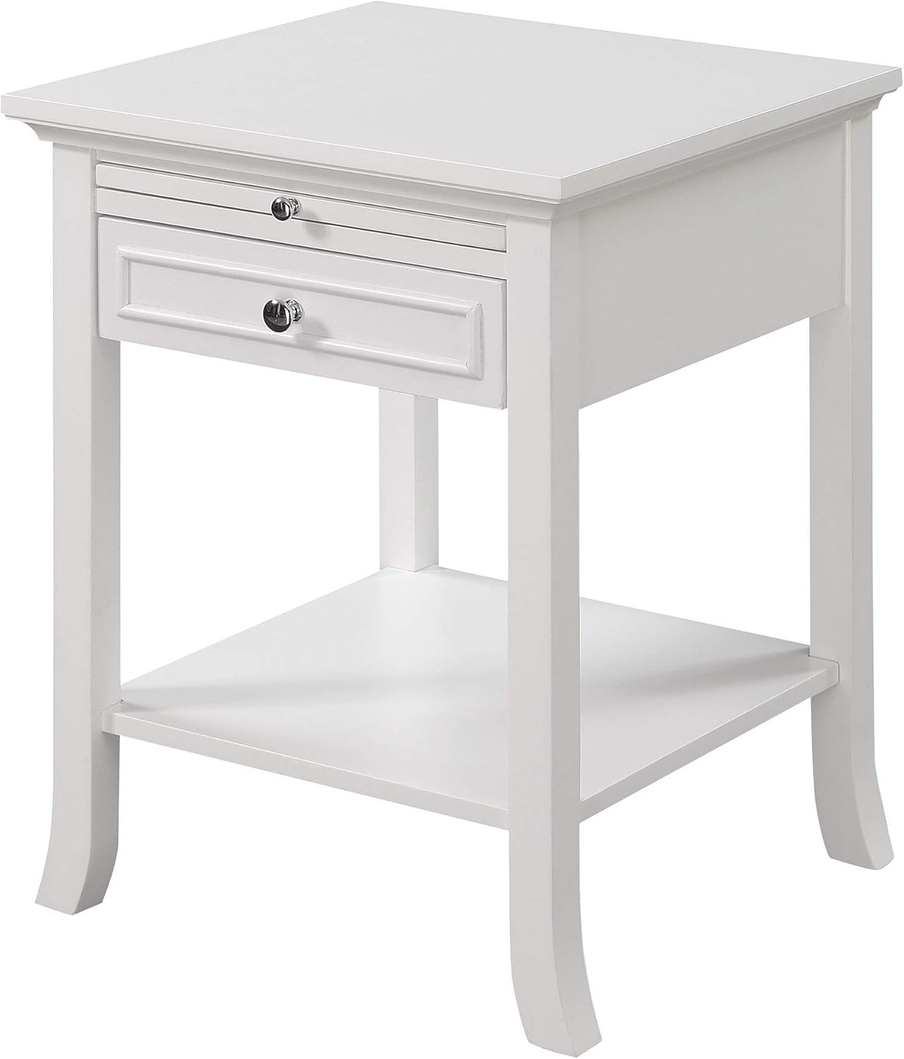 Convenience Concepts American Heritage Logan End Table with Drawer and Slide, White: Furniture & Decor