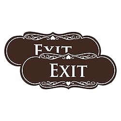 Designer EXIT Sign - Dark Brown - Medium