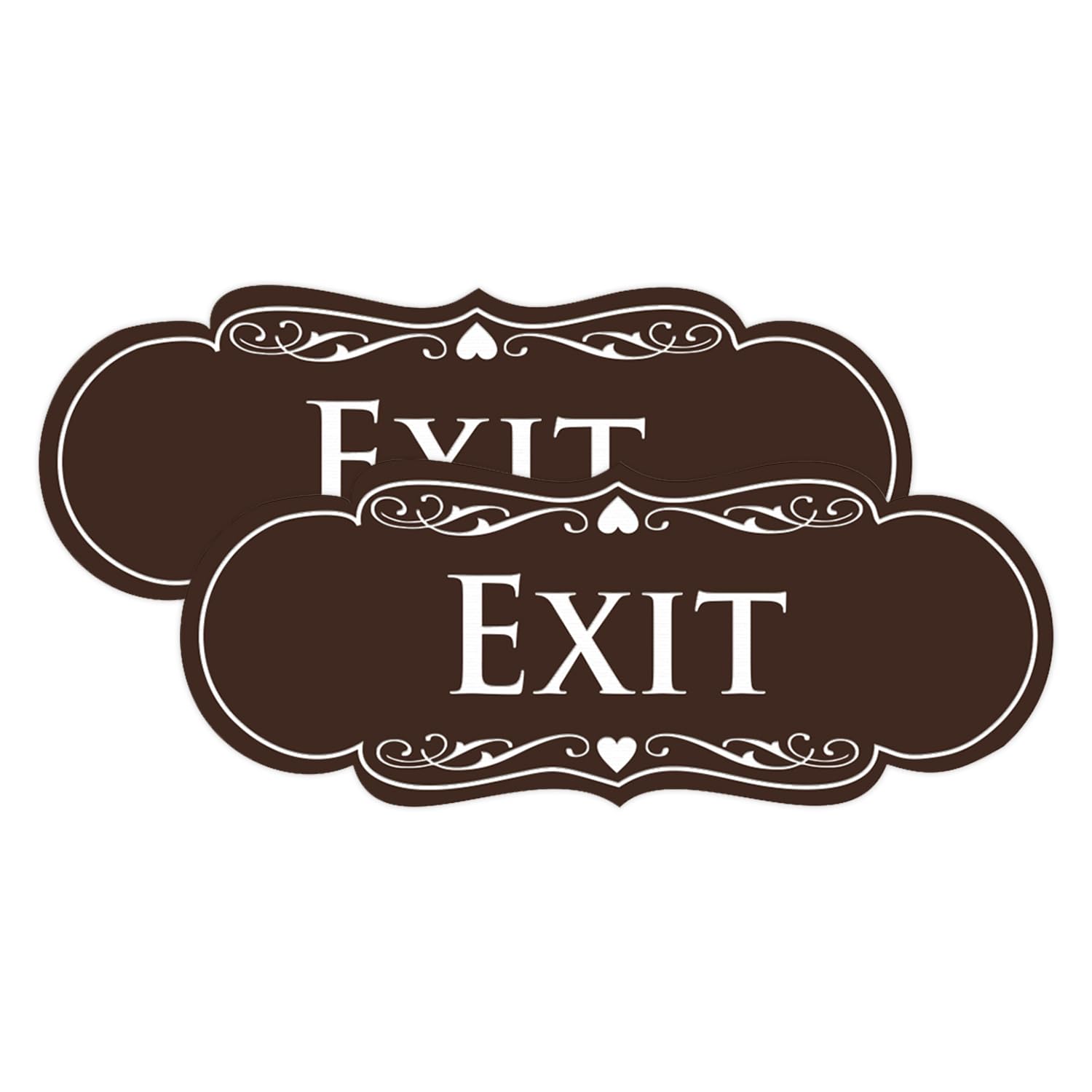 Designer EXIT Sign - Dark Brown - Medium