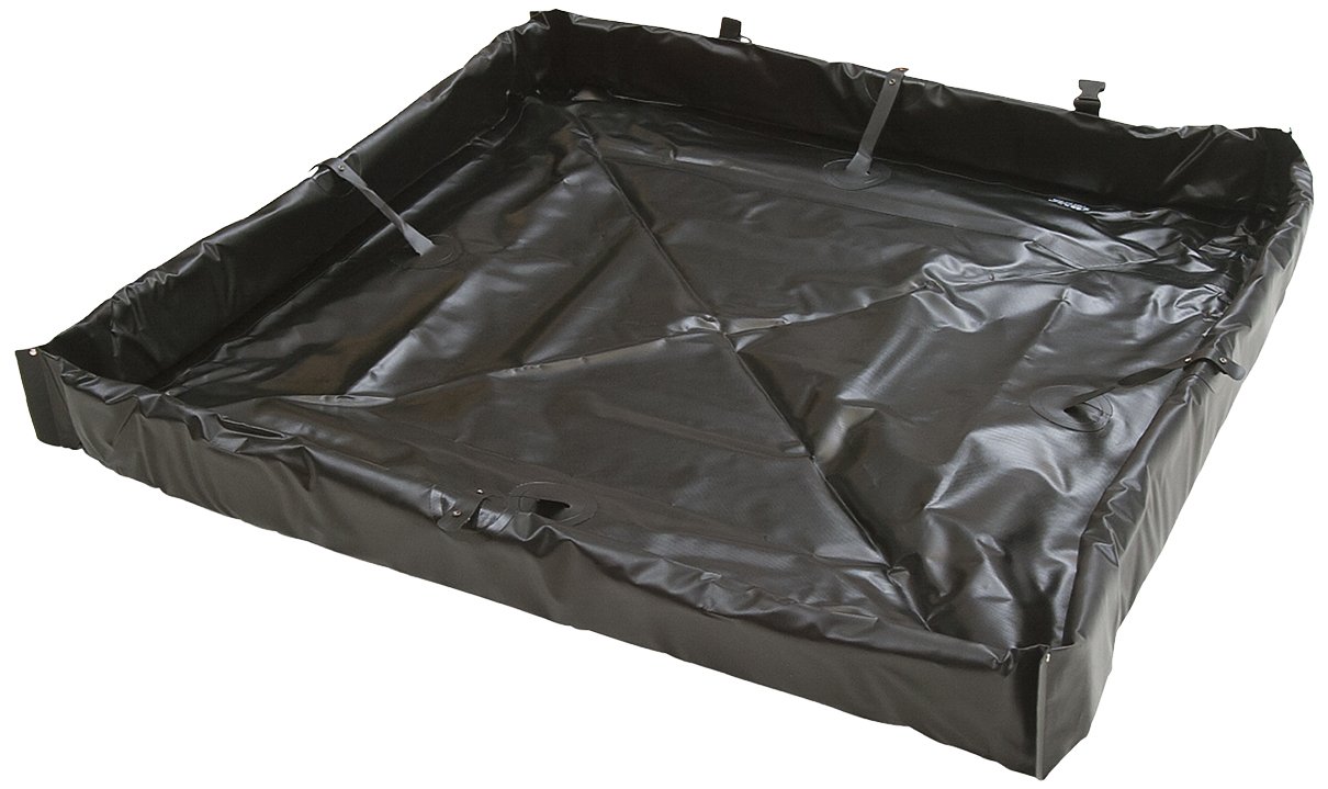 AIRE INDUSTRIAL 918-060804B Duck Pond Portable Containment, 120 Gallon Spill Capacity, 72" Length x 96" Width x 4" Height, Black